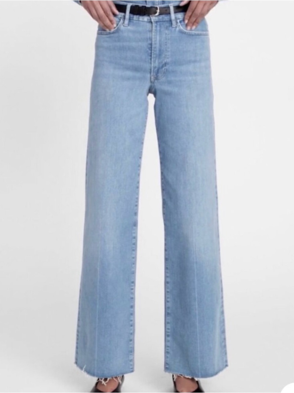 FRAME Le Slim Palazzo High Rise Wide Leg Jeans Size 25 boho 70s style blue comfy